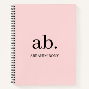 Koralle-Pfirsich-Monogramm-Minimalismus-Design Notizbuch