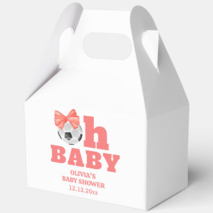 Koralle Pfirsich Oh Baby Bow Fußball Sport Baby Sh Geschenkschachtel