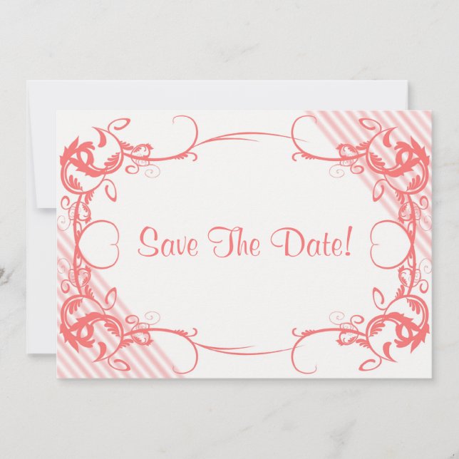 Koralle Save the Date Extravagant (Vorderseite)