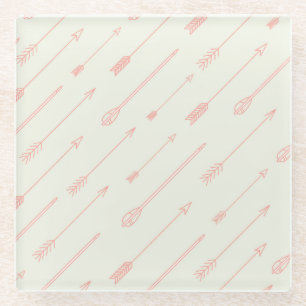 Koralle umrissenes Pfeil-Muster Glasuntersetzer