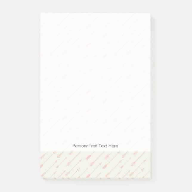 Koralle umrissenes Pfeil-Muster Post-it Klebezettel (Vorderseite)