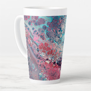 Koralle und Aqua Acryl Guss Farbige Abstraktion Milchtasse