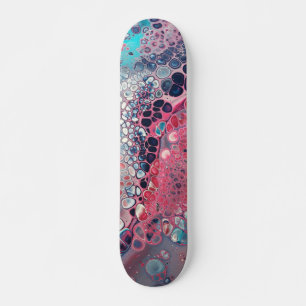 Koralle und Aqua Acryl Guss Farbige Abstraktion Skateboard