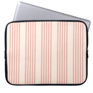 Koralle und Beige fünf Streifen Laptopschutzhülle