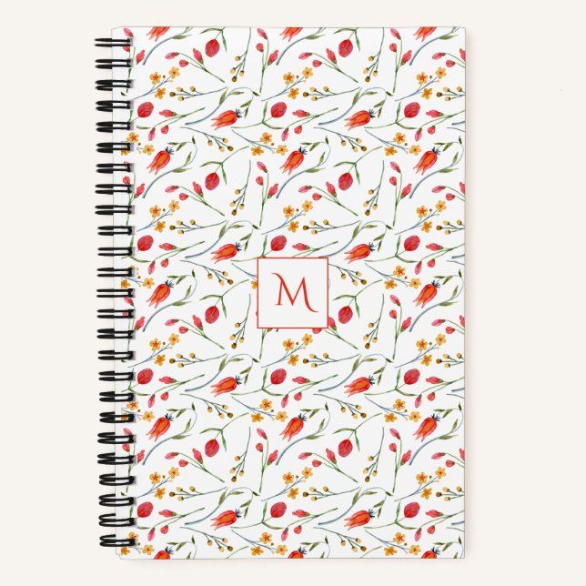 Koralle und Gelbflormonogramm MagnetNotepad Notizbuch (Vorderseite)