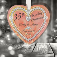 Koralle zum 35. Hochzeitstag | Diamanten Keepake