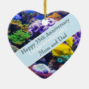 Koralle zum 35. Hochzeitstag Keramik Ornament