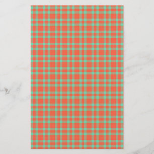 Korallen-Aquamarin-Karomuster Briefpapier
