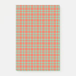 Korallen-Aquamarin-Karomuster Post-it Klebezettel