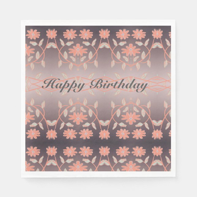Korallen Blume Gemustert Serviette (Vorderseite)