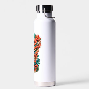Korallen-Feuer-Tiki-Maske Trinkflasche