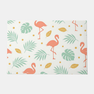 Korallen-Flamingo-Tropen-Blattmuster Fußmatte