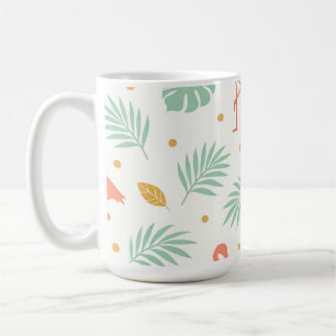 Korallen-Flamingo-Tropen-Blattmuster Kaffeetasse