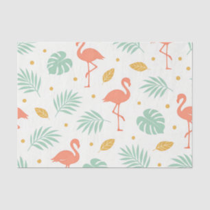 Korallen-Flamingo-Tropenblatt-Muster Seidenpapier