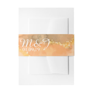 Korallen-Geoden-Achat-Hand-Wasserfarben-Hochzeit Einladungsbanderole