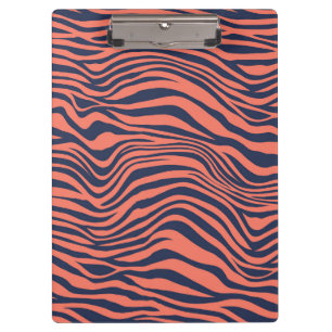 Korallen Glamouröse Tiger Streifen Tierprint Klemmbrett