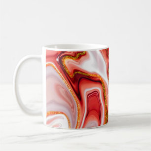 Korallen-Gold-Abstrakt-Marmor-Fluid-Kunst Kaffeetasse