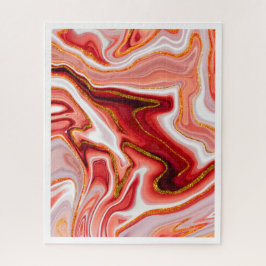 Korallen-Gold-Abstrakt-Marmor-Fluid-Kunst Puzzle