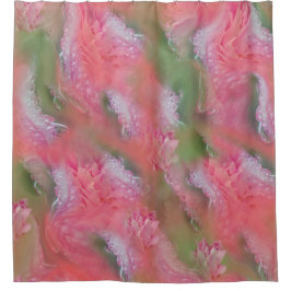 Korallen, Gras und Peony-rosa Blüten Duschvorhang