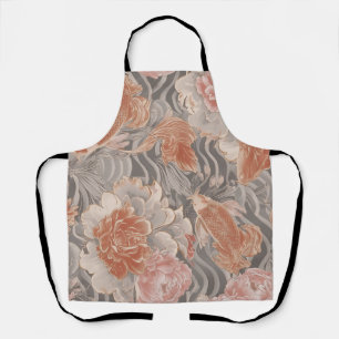 Korallen-Koi-Chinoiserie-Blumenmuster Schürze