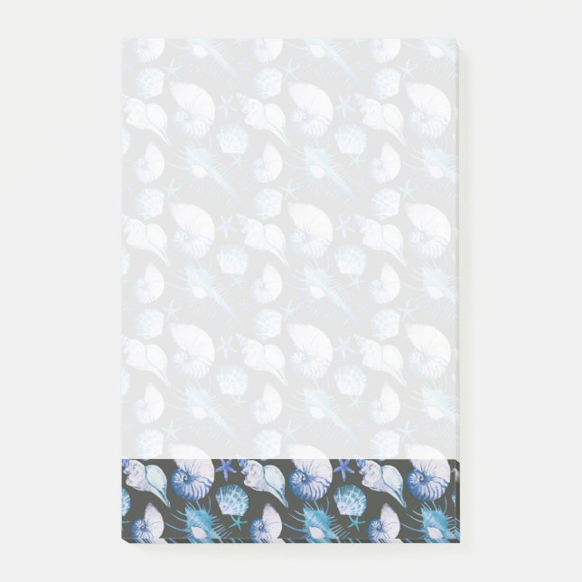 Korallen mit Muschel-Muster Post-it Klebezettel (Vorderseite)