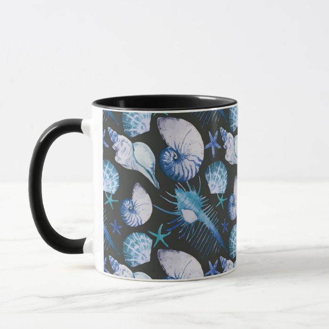 Korallen mit Muschel-Muster Tasse (Links)