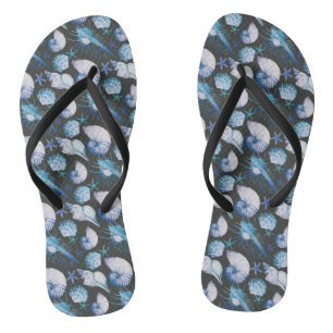 Korallen mit Muscheln Flip Flops