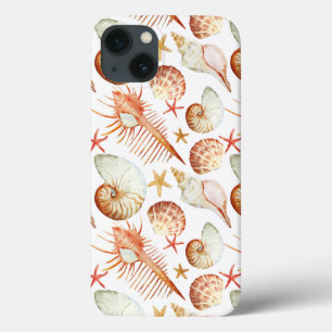 Korallen mit Muscheln- und Krebsmuster Case-Mate iPhone Hülle