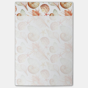 Korallen mit Muscheln- und Krebsmuster Post-it Klebezettel