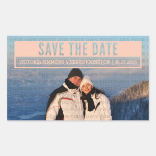Korallen Moderne schneiden Save the Date Stickers 