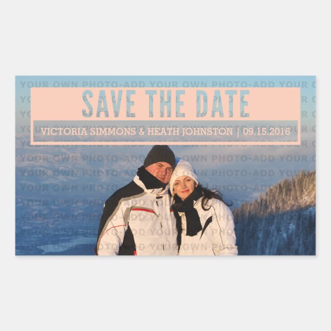 Korallen Moderne schneiden Save the Date Stickers  (Vorderseite)