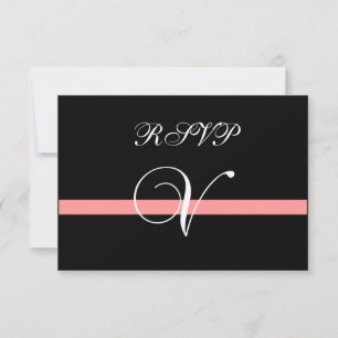 Korallen-Monogramm V-Hochzeits-RSVP-Karte RSVP Karte