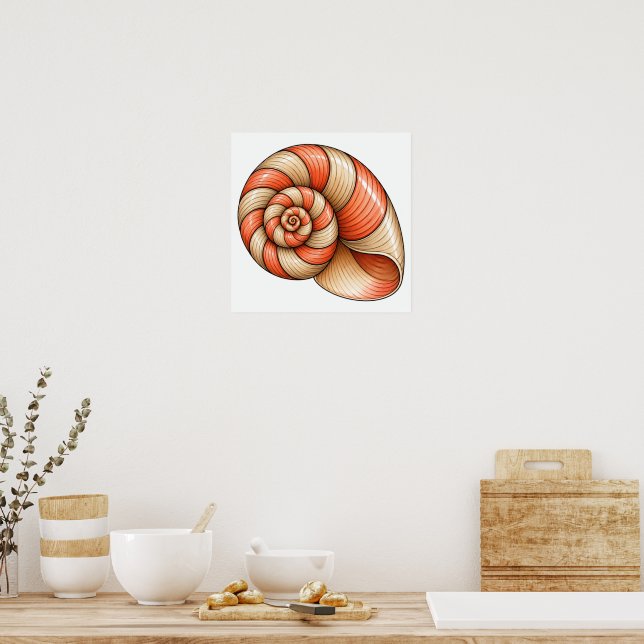 Korallen-Nautilus Poster (Küche)