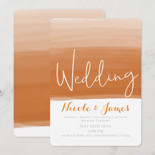 Korallen Orange Melone Aquarell Moderne Glamour-Ho Einladung