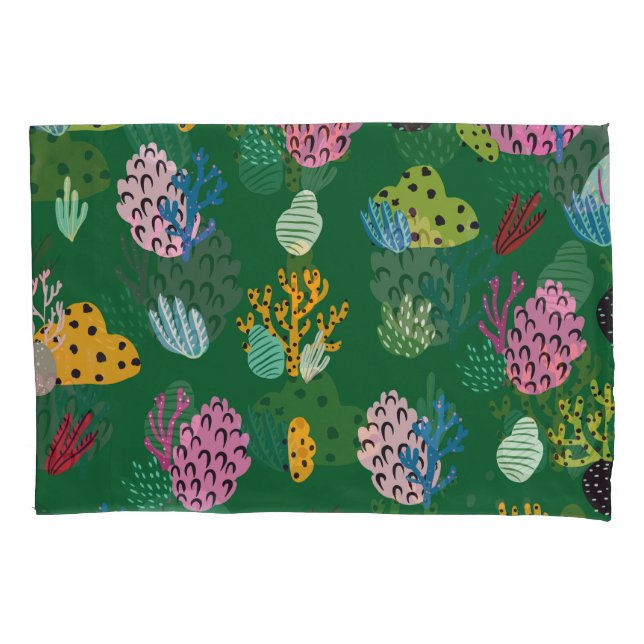 Korallen & Pflanze im Meer: Unterwassermuster Kissenbezug (Vorderseite)