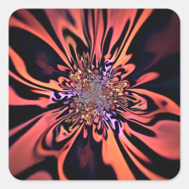 Korallen-Plasma-Ausbruch-Fraktal-Kunst Quadratischer Aufkleber