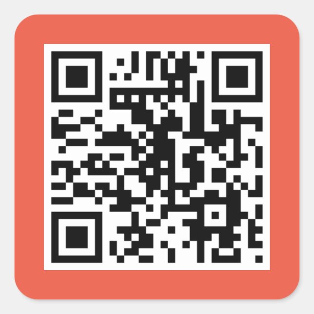 Korallen-QR-CODE-Aufkleber Quadratischer Aufkleber (Vorderseite)