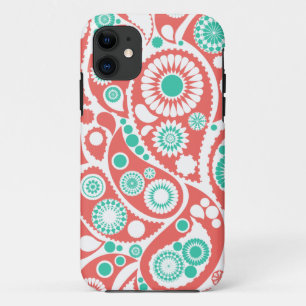 Korallen-Retro-Paisleymuster Case-Mate iPhone Hülle