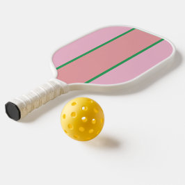 Korallen, Rosa und grüne Streifen Pickleball Schläger