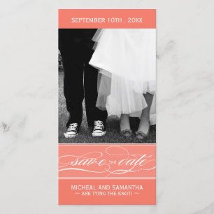 Korallen Save the Date Fotokarte (4x8)