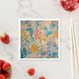 Korallen Türkis Gelb Orange Strand Serviette