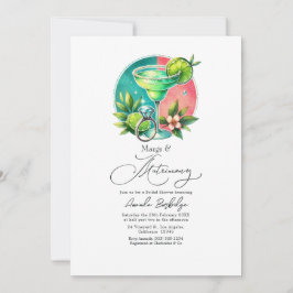 Korallen, Türkis und Limon Margs & Matrimony Brida Einladung