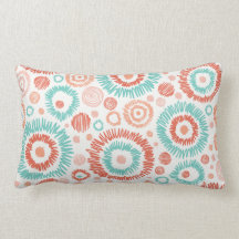 Korallen-u. Türkis-Gekritzel-Zickzack-Kreise