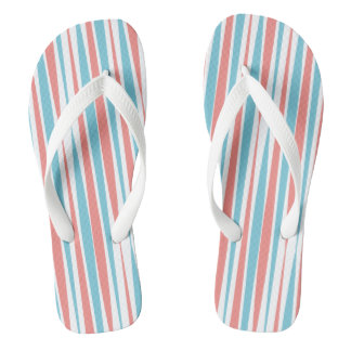 Korallen und Aquamarine Pinselstriche Flip Flops