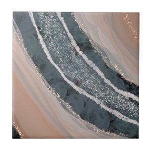 Korallen und Blauer Edelstein Fliese