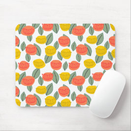Korallen- und Gold-Blume Mousepad