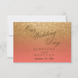 Korallen und Gold-Glitzer - UAWG RSVP Karte