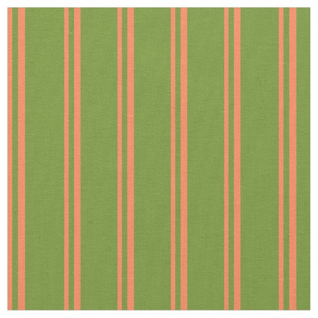 Korallen- und Green-Lined-Muster Stoff (Nahaufnahme)