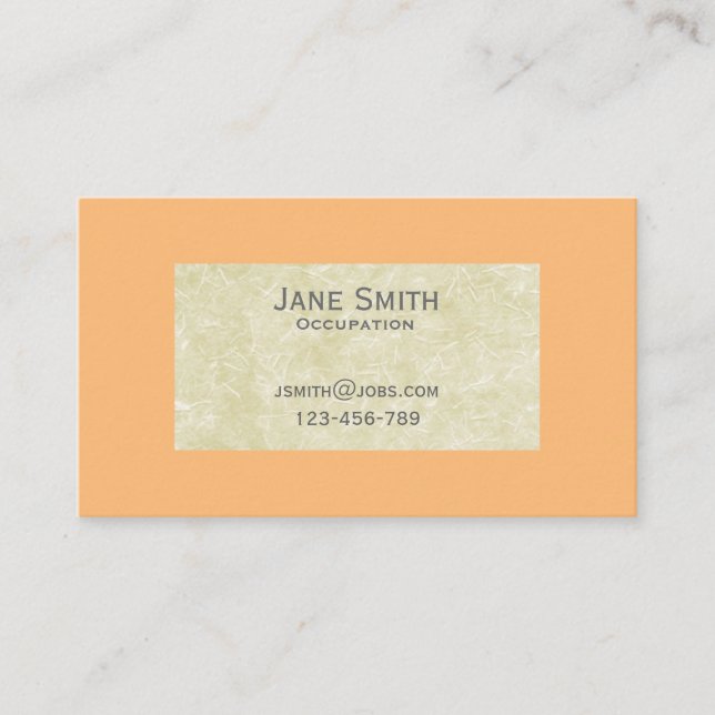 Korallen und handgemachte Papiertextur stilvoll Visitenkarte (Vorderseite)