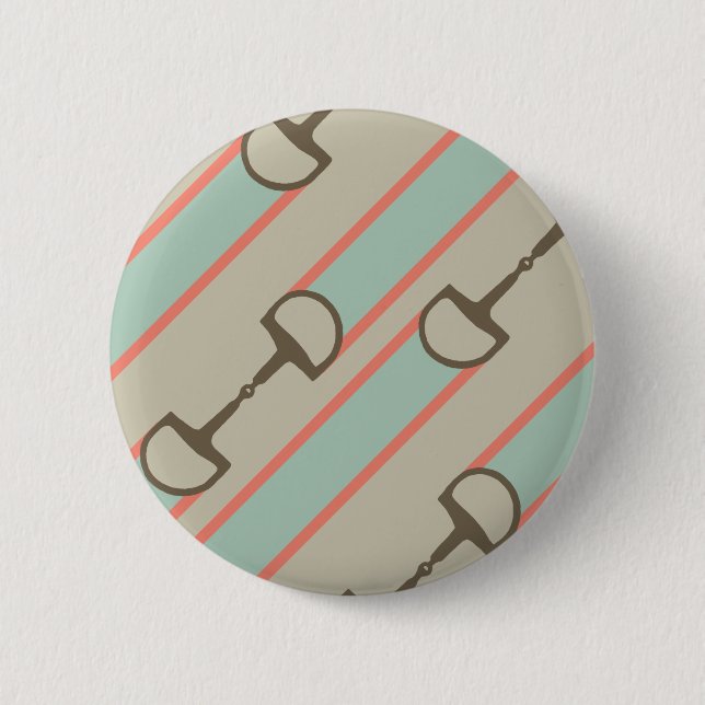 Korallen- und Minzpferde-Muster Button (Vorderseite)